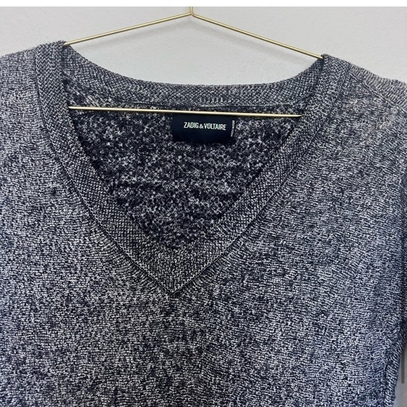 ZADIG & VOLTAIRE V-Neck Long Sleeve Sweater in Gray SZ XS (bin 337) - Picture 3 of 4